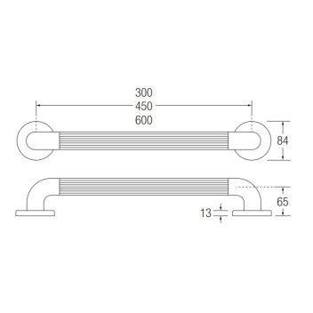 Grab Rail White Plastic 35mm x 450mm*