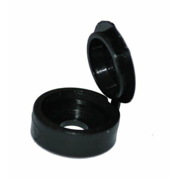 Hinged Screw Cap 6-8 Gauge Black (100)* Hinged Screw Cap 6-8 Gauge Black (100)*